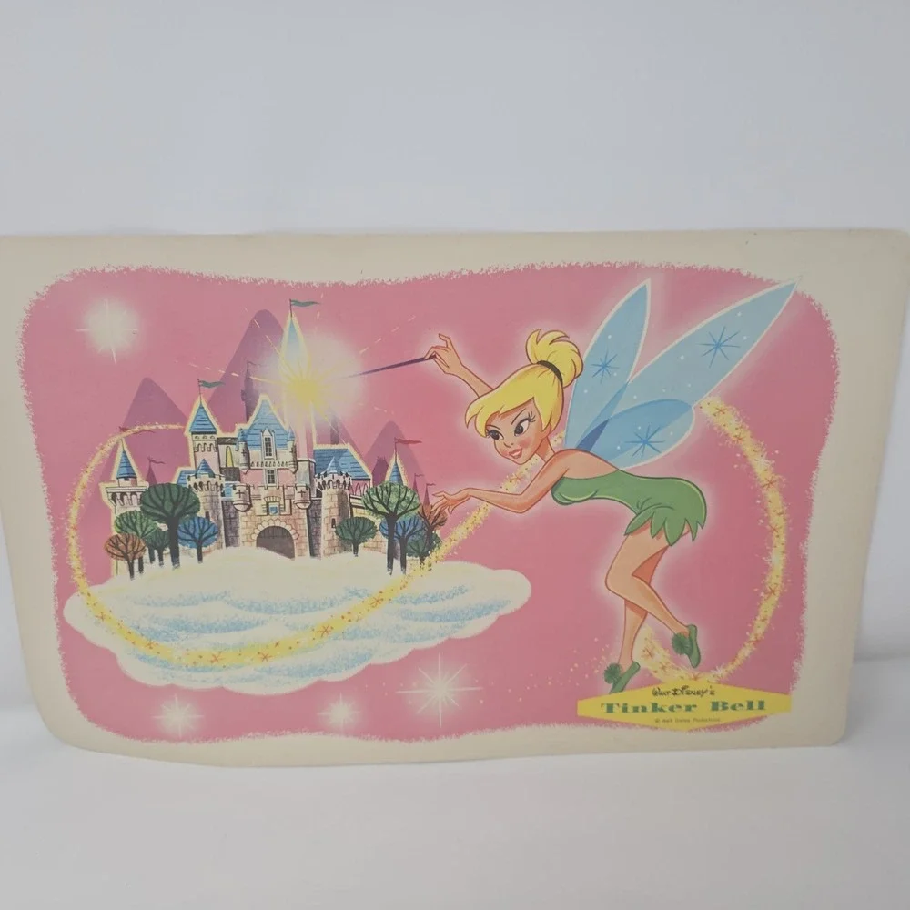 Lot of 2  1961 Walt Disney Placemats Sword And Stone Tinkerbell